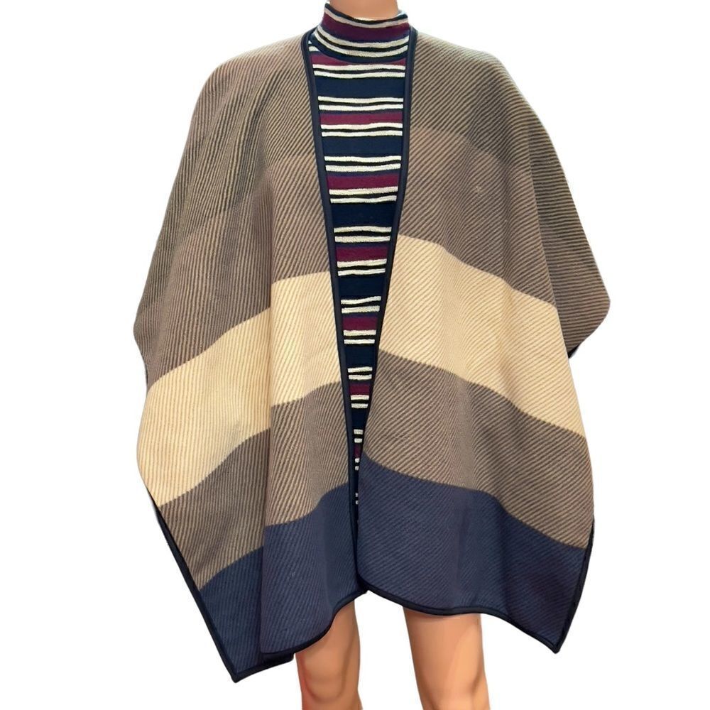 Ike Behar Fleece Colorblock Fashion Wrap One Size - Picture 2 of 13